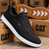 Leather CAT Black white sole