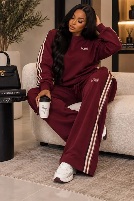 Ladies Tracksuit Burgurdy Home