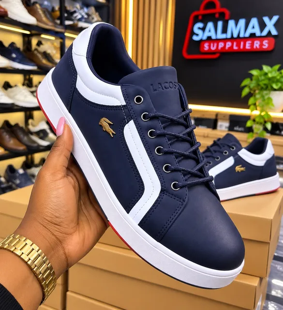 Lacoste Leather Shoe Blue White Sole
